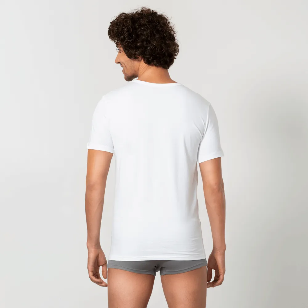 Signature Cotton Crew Neck Undershirt - White