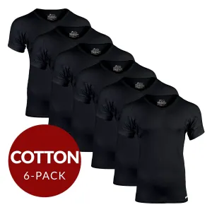 V-Neck Cotton Sweat Proof Undershirt For Men - Black 6-Pack