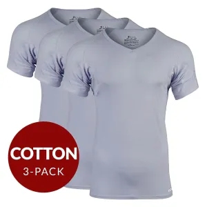 V-Neck Cotton Sweat Proof Undershirt For Men - Grey 3-Pack