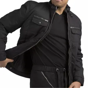 Vibes Men's Canvas Zip-Up Padded Moto Jackets