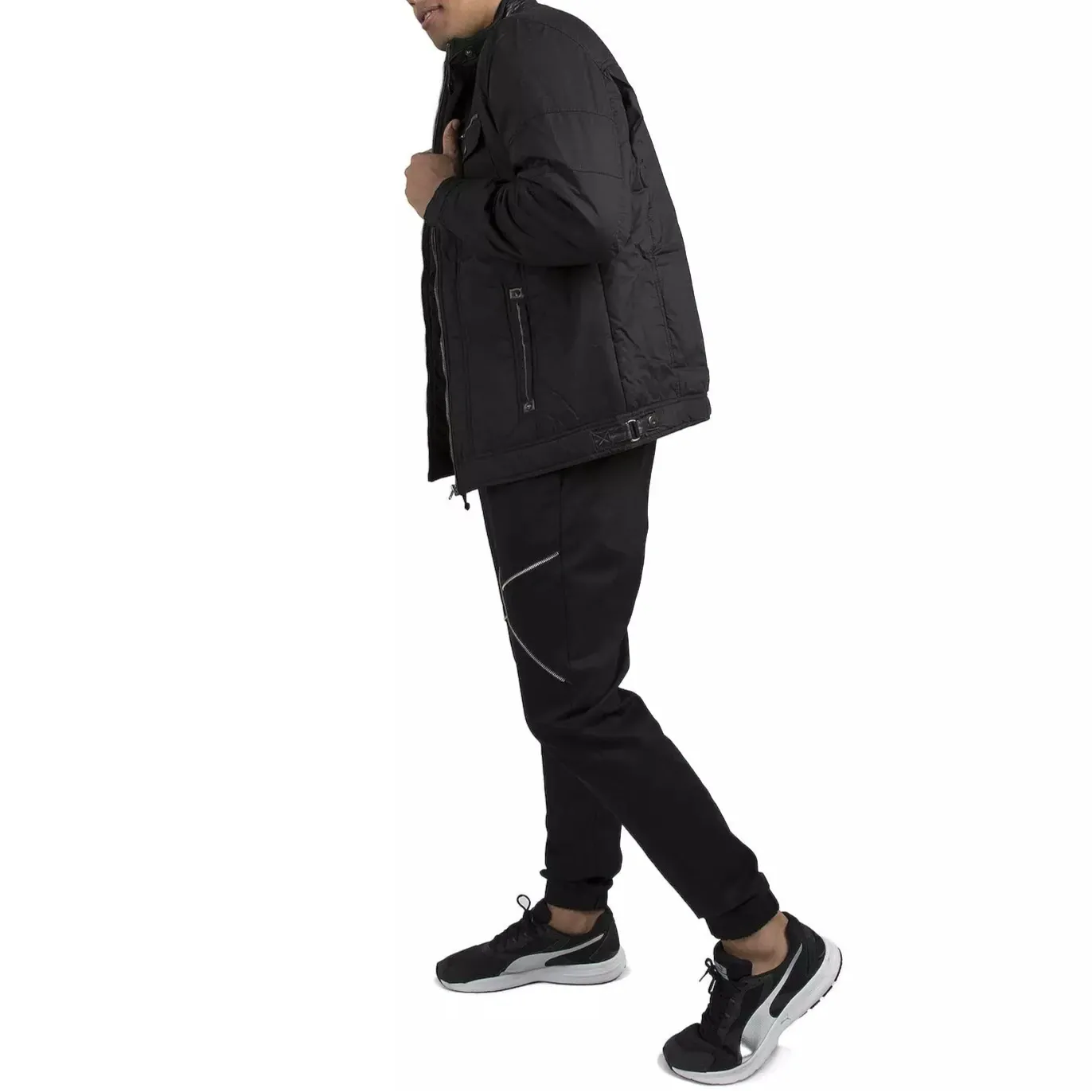 Vibes Men's Canvas Zip-Up Padded Moto Jackets