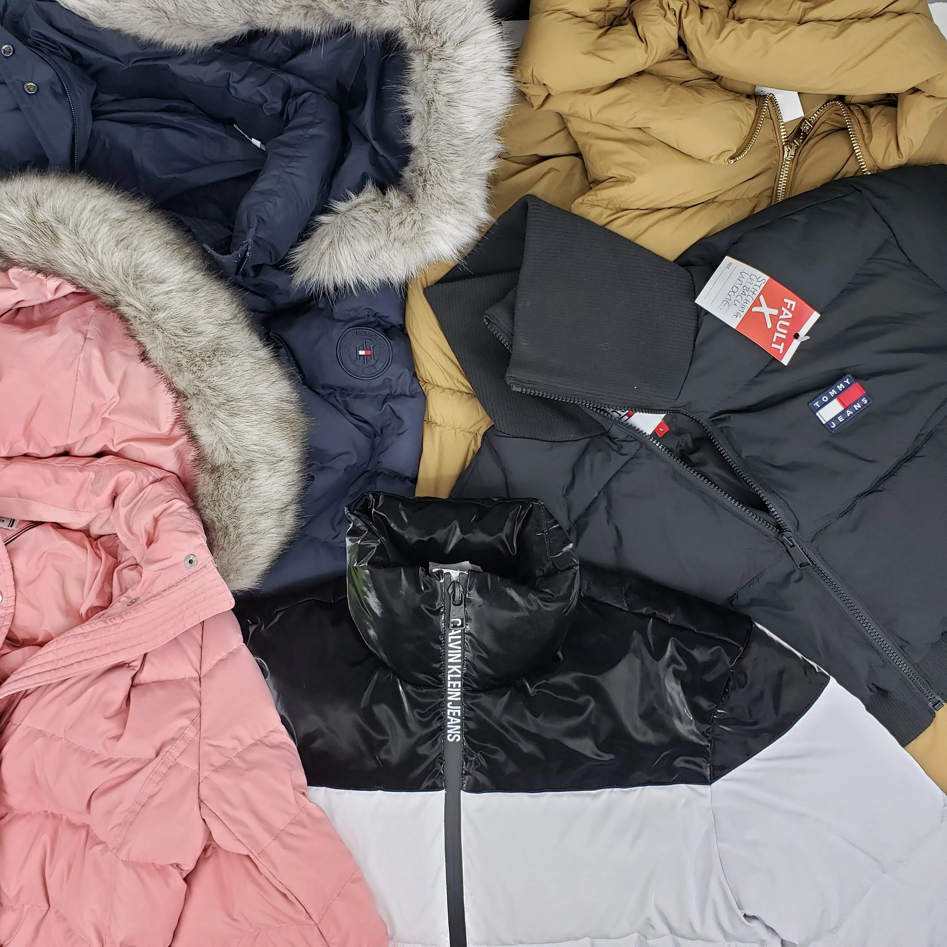 x5 Women's Mixed Tommy Hilfiger & Calvin Klein Colourful Puffer Jackets & Coats Bundle
