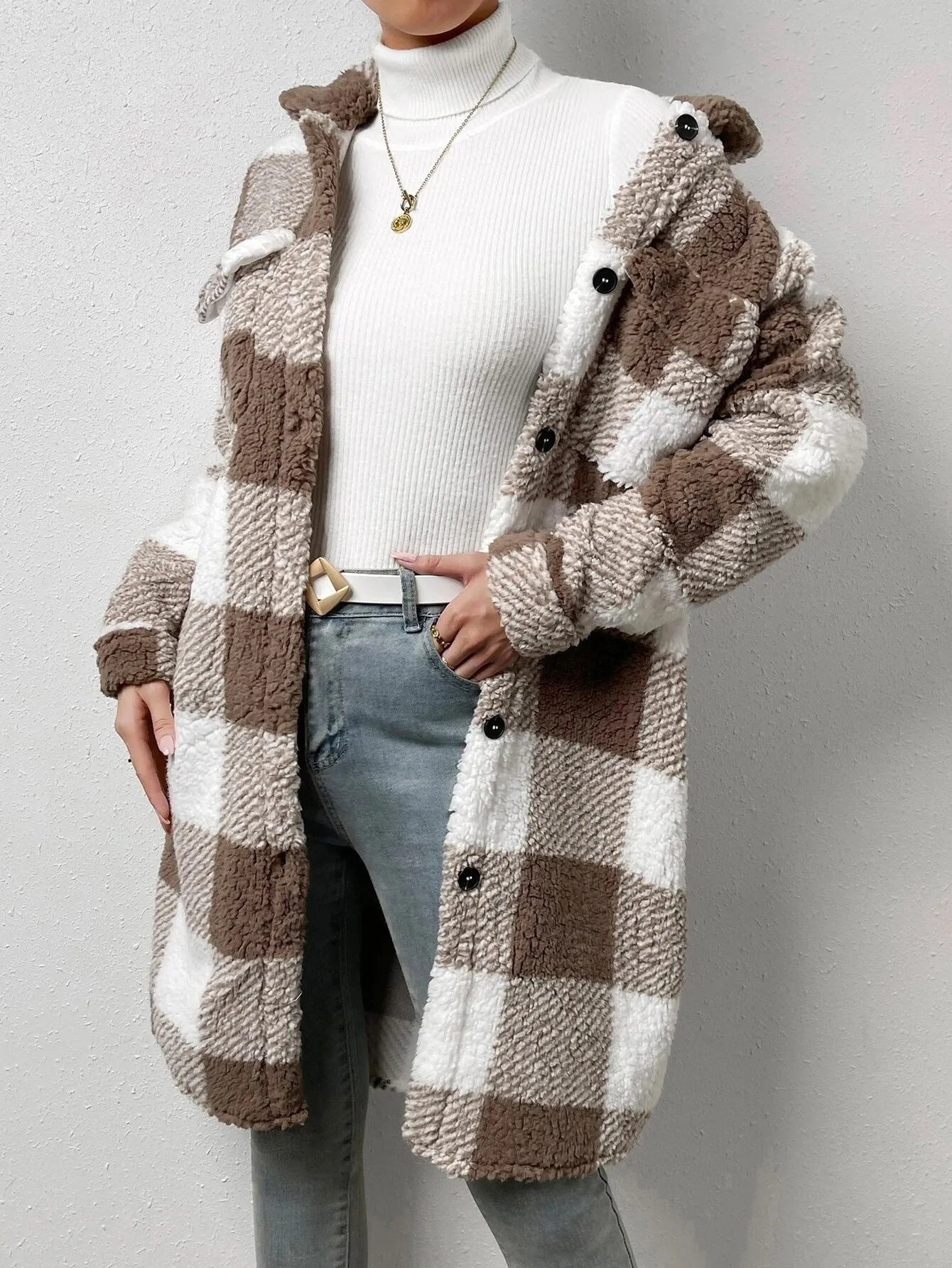 Ziarre Anitra - Plush Plaid Coat by The Nevermore