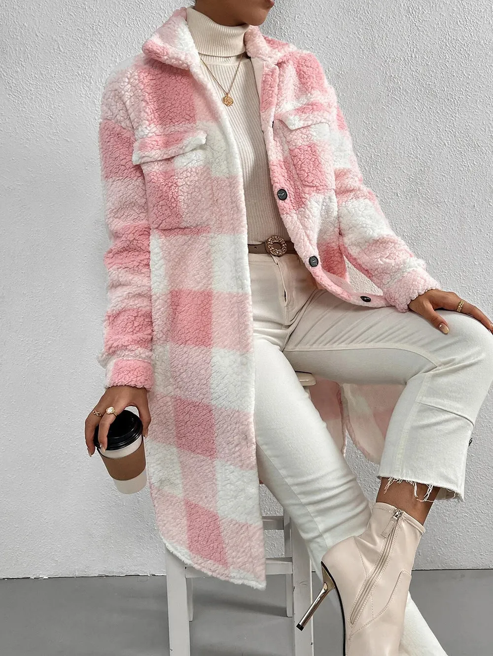 Ziarre Anitra - Plush Plaid Coat by The Nevermore